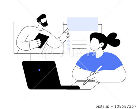 Online classes isolated cartoon vector illustrations. Online classes isolated cartoon vector illustrations. 108587257