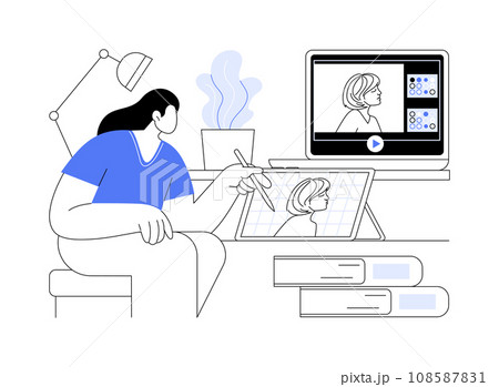 Graphic design classes isolated cartoon vector illustrations. 108587831