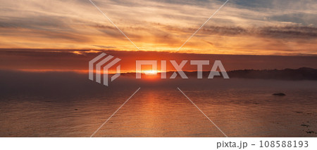 Cloudy Cloudscape during dramtic everning on the West Coast of Pacific Ocean. 108588193