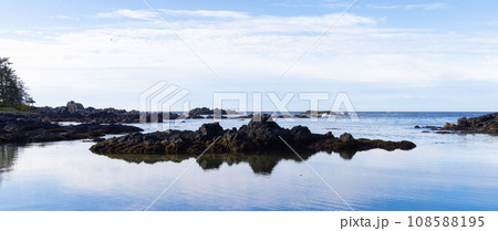 Rocky Shore on the Pacific Ocean Coast. Ucluelet, Vancouver Island, BC, Canada. Rocky Shore on the Pacific Ocean Coast. Ucluelet, Vancouver Island, BC, Canada. 108588195