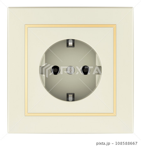 White Electrical Outlet, Socket. 3D rendering White Electrical Outlet, Socket. 3D rendering 108588667
