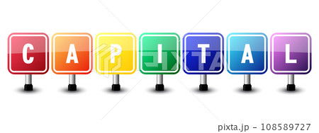 Capital sign colorful on white background....のイラスト素材 [108589727] - PIXTA