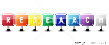 Research sign colorful on white background....のイラスト素材 [108589773] - PIXTA