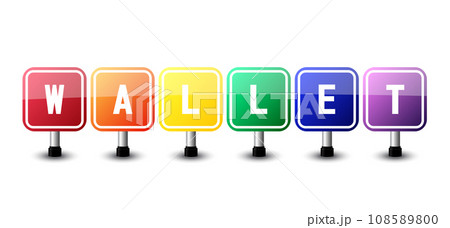 Wallet sign colorful on white background....のイラスト素材 [108589800] - PIXTA