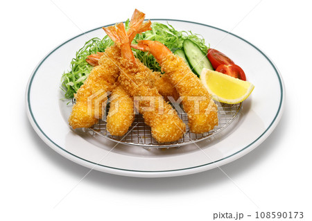 エビフライ・白バック 108590173