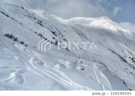 Ski Slope with Fresh Curves Ski Slope with Fresh Curves 108590585