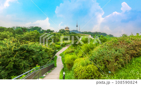 Namsan Park, Seoul, South Korea. A beautiful public natural landmark near N-Seoul Tower Namsan Park, Seoul, South Korea. A beautiful public natural landmark near N-Seoul Tower 108590824