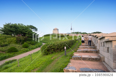 Namsan Park, Seoul, South Korea. A beautiful public natural landmark near N-Seoul Tower Namsan Park, Seoul, South Korea. A beautiful public natural landmark near N-Seoul Tower 108590828