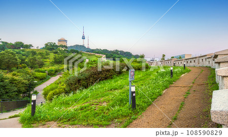 Namsan Park, Seoul, South Korea. A beautiful public natural landmark near N-Seoul Tower Namsan Park, Seoul, South Korea. A beautiful public natural landmark near N-Seoul Tower 108590829