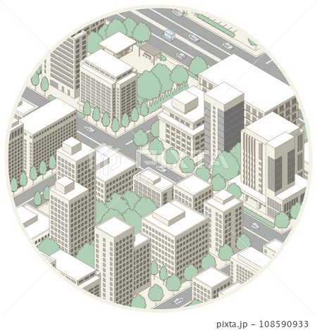 街並みの立体図. 都市の景観.  108590933