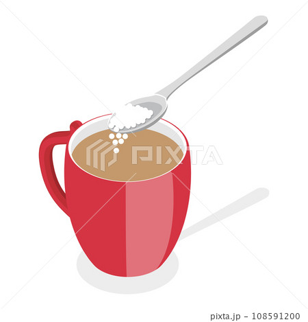 3D Isometric Flat Vector Icon of Sugar Packs Set. Item 3 108591200