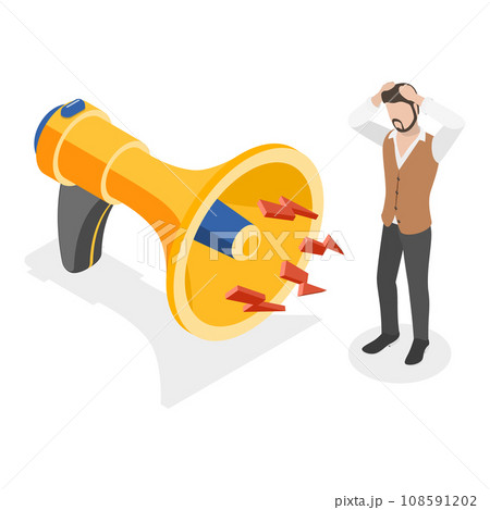 3D Isometric Flat Vector Illustration of Lowering Work Efficiency or Burnout. Item 3 108591202