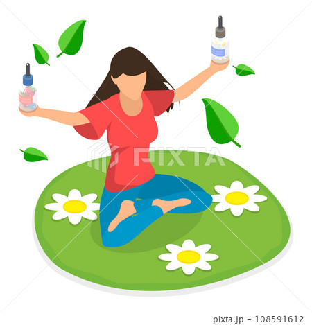 3D Isometric Flat Vector Illustration of Vegan Cosmetic. Item 3 108591612