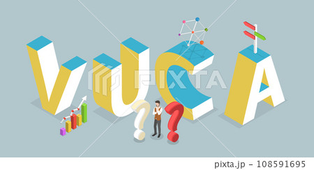 3D Isometric Flat Vector Illustration of Vuca 3D Isometric Flat Vector Illustration of Vuca 108591695