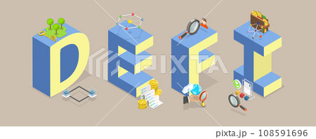 3D Isometric Flat Vector Illustration of DeFi 108591696