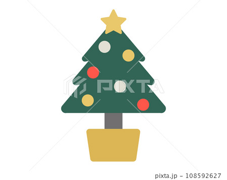 シンプルなクリスマスツリーのイラスト シンプルなクリスマスツリーのイラスト 108592627