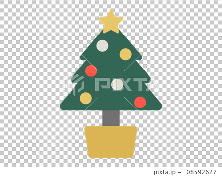 シンプルなクリスマスツリーのイラスト シンプルなクリスマスツリーのイラスト 108592627