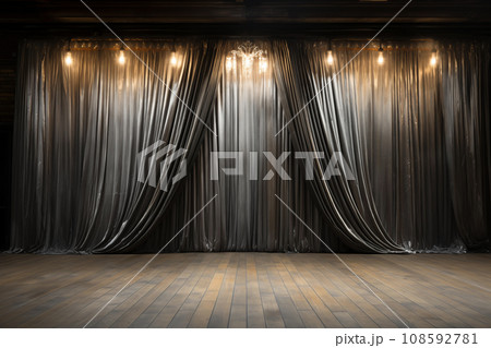 Theater background with wood stage and curtains. 108592781