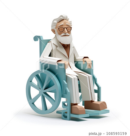 車椅子に座る老人-背景透過PNG 車椅子に座る老人-背景透過PNG 108593159