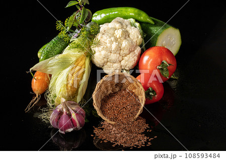 Vegetables On A Glass Vegetables On A Glass 108593484