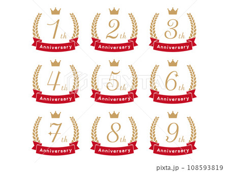 ANNIVERSARYフレームイラストセット ANNIVERSARYフレームイラストセット 108593819