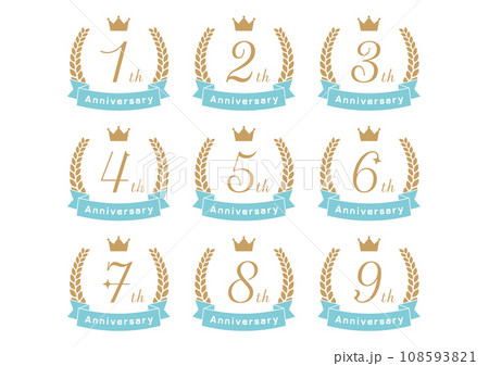 ANNIVERSARYフレームイラストセット 108593821