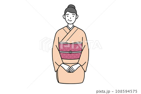 新年の挨拶をする姿のシニア女性 108594575