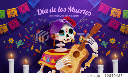 3D Day of the dead illustration 3D Day of the dead illustration 108594874