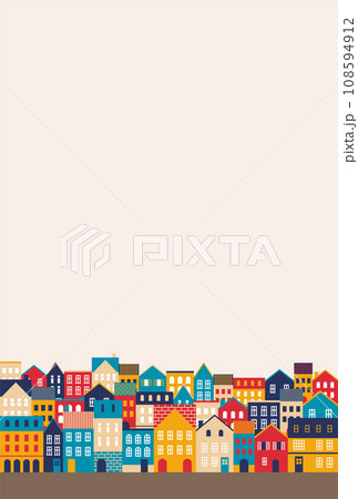背景素材_ヨーロッパ風のかわいい町並み 108594912