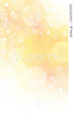 きらめく雪の背景素材　バックグラウンド　イエロー系 108595095