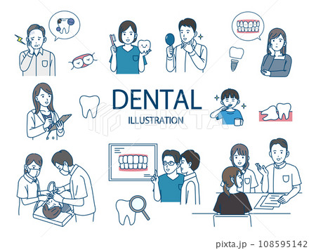 デンタル、歯に関するイラストセット 108595142