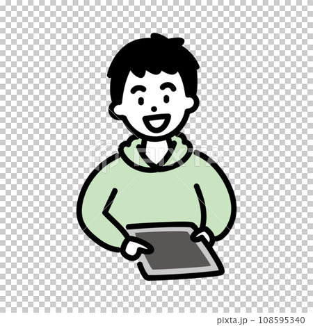 Boy using a tablet 3 B 108595340