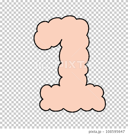 Number Alphabet Cloud Bubble Cute Typography pastel colorful Trendy Retro Y2k childish for birthday nursery baby shower 108595647