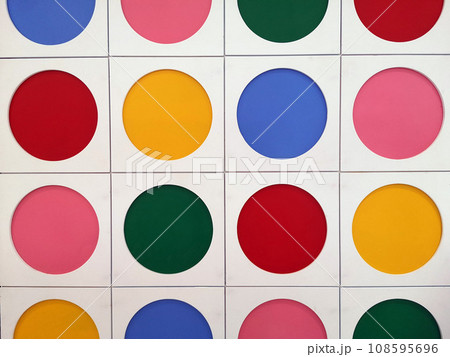 many colorful circles round shape background 108595696