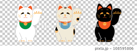 Lucky cat smile simple illustration material Lucky cat smile simple illustration material 108595806