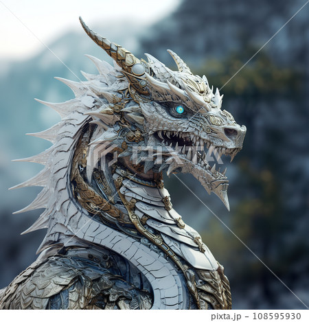 Fantasy of dragon warrior. Mythical creatures. Ancient animals 108595930