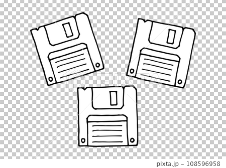 フロッピーディスクの手描きイラスト 108596958