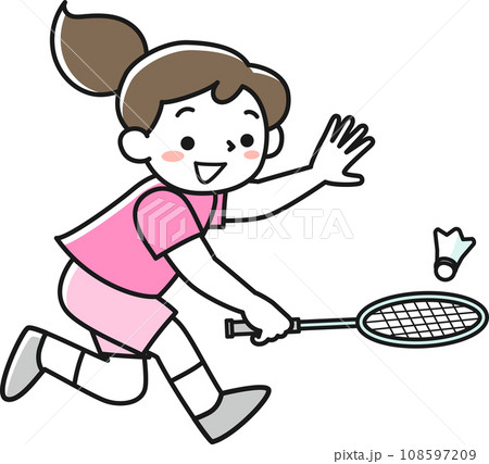 バドミントンをする女の子 バドミントンをする女の子 108597209