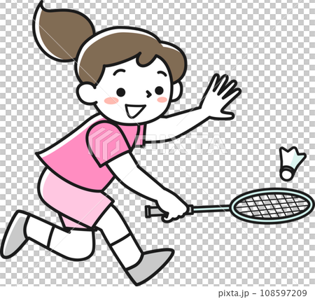 バドミントンをする女の子 バドミントンをする女の子 108597209