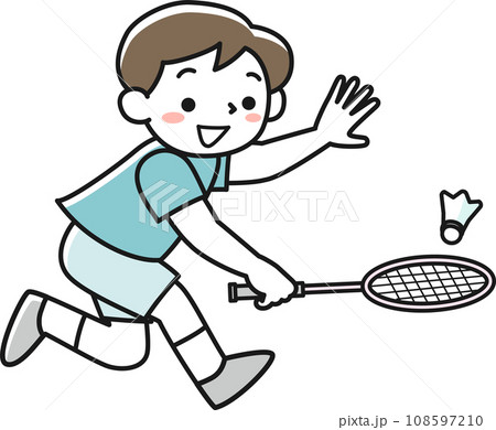 バドミントンをする男の子 108597210
