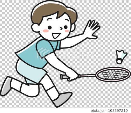 バドミントンをする男の子 108597210