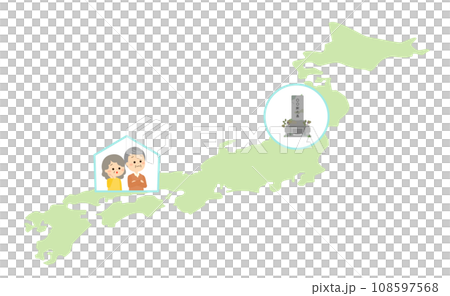 遠方にある管理できていないお墓を心配する老夫婦 遠方にある管理できていないお墓を心配する老夫婦 108597568