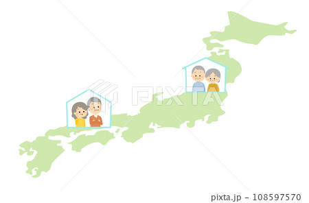 田舎で暮らす高齢の親を心配する老夫婦 108597570