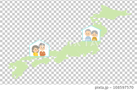 田舎で暮らす高齢の親を心配する老夫婦 108597570