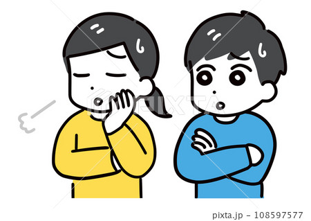 困っている若い男女 108597577