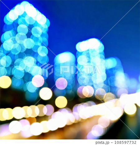 都市の光のイメージ背景　AI生成画像 108597732