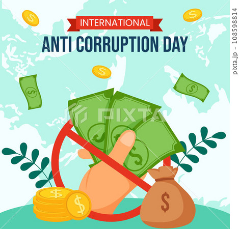 Anti Corruption Day Social Media Illustration Flat Cartoon Hand Drawn Templates Background 108598814