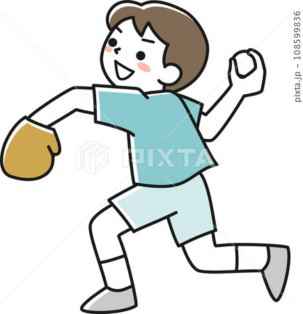 野球のボールを投げる男の子 108599836