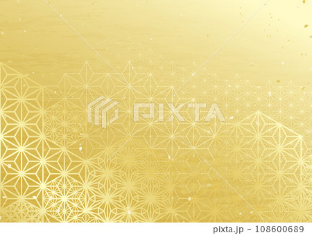 麻の葉模様をアレンジした和風ベクターイラスト	 108600689