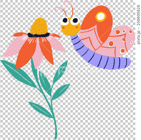 Flower and insect animal png - Stock Illustration [108600826] - PIXTA